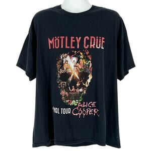 Motley Crue Alice Cooper Final Tour 2014 tshirt double sided XXL